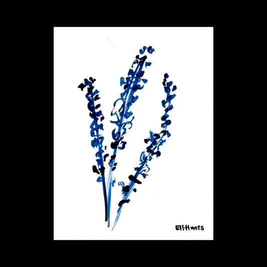 Blue ink Lavender Poster